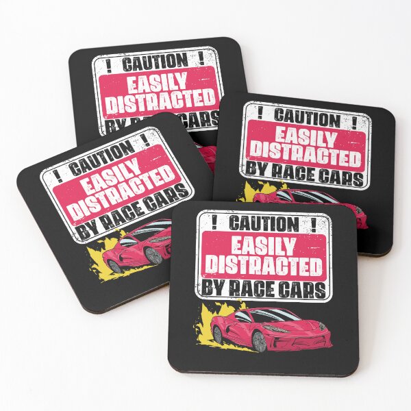 Item preview, Easily Distracted By Cars Funny Auto Racing Humor For Racers designed and sold by Nessshirts.