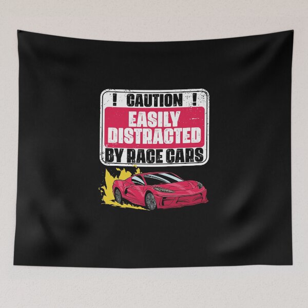 Item preview, Easily Distracted By Cars Funny Auto Racing Humor For Racers designed and sold by Nessshirts.