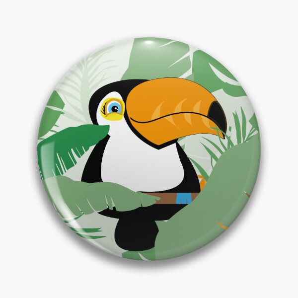 Item preview, Cute toucan sitting on a branche in the rainforest designed and sold by melissamaduka.