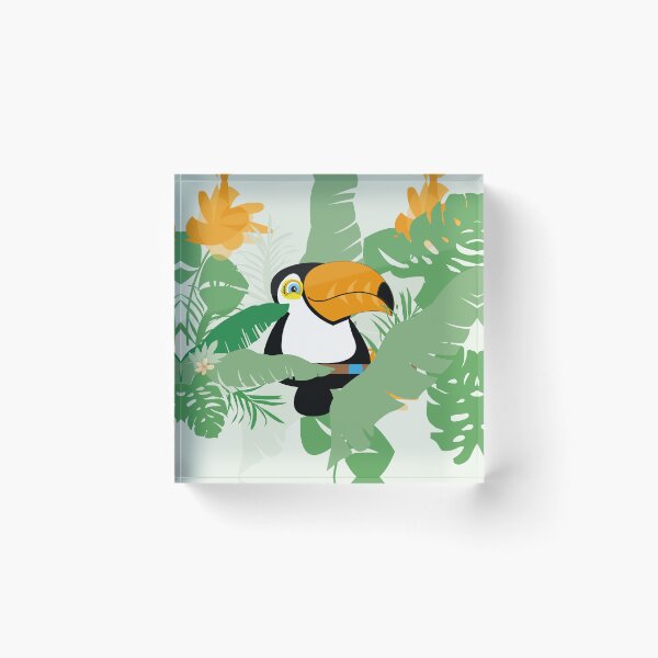 Item preview, Cute toucan sitting on a branche in the rainforest designed and sold by melissamaduka.
