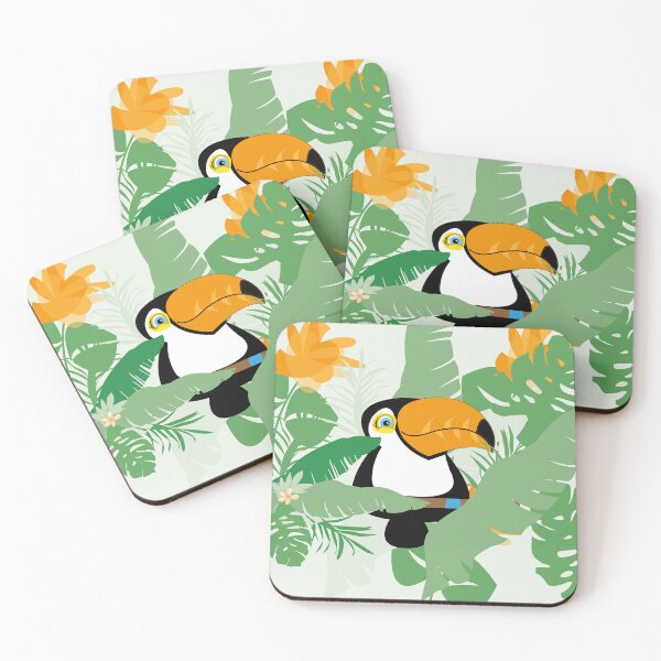 Item preview, Cute toucan sitting on a branche in the rainforest designed and sold by melissamaduka.