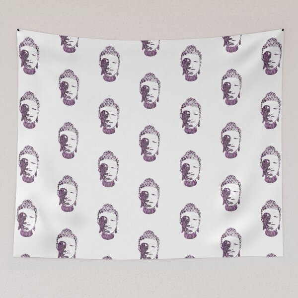 Item preview, Hand drawn Buddha Silhouette Partly Purple designed and sold by AMSonArt.