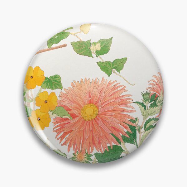 Item preview, Traditional Japanese Thunbergia & aster Flower - Antique Flower Illustration designed and sold by FrostMintStudio.