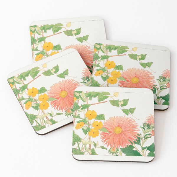 Item preview, Traditional Japanese Thunbergia & aster Flower - Antique Flower Illustration designed and sold by FrostMintStudio.