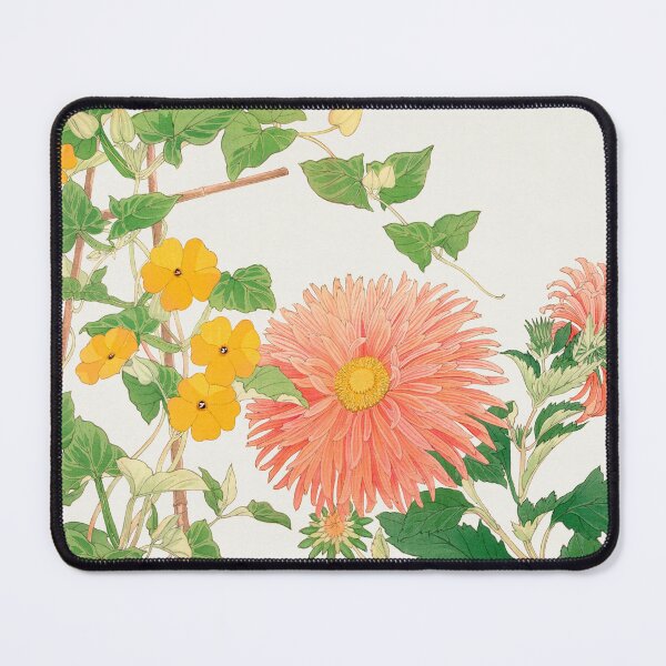 Item preview, Traditional Japanese Thunbergia & aster Flower - Antique Flower Illustration designed and sold by FrostMintStudio.