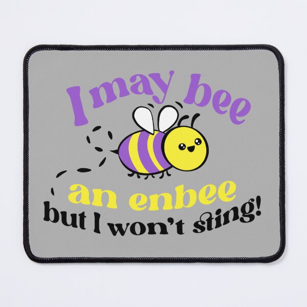 Item preview, Enbee Enby Nonbinary Pun designed and sold by PolyKinkyQueer.