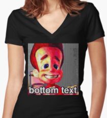 Jimmy Neutron Deep Fried Meme Women's Fitted V-Neck T-Shirt