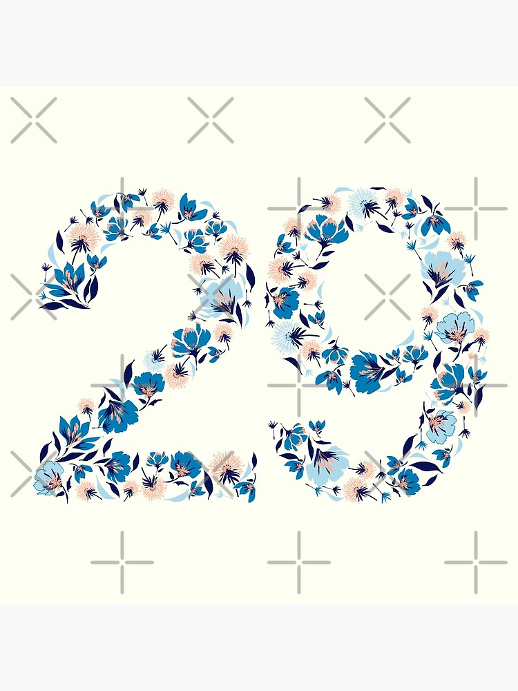 29 Number Rainbow Style Numeral Digit. Colorful Twenty Nine
