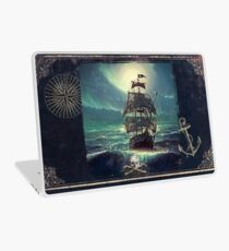 Ghost Pirate Ship at Night Laptop Skin