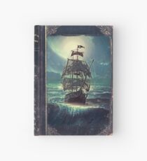 Ghost Pirate Ship at Night Hardcover Journal
