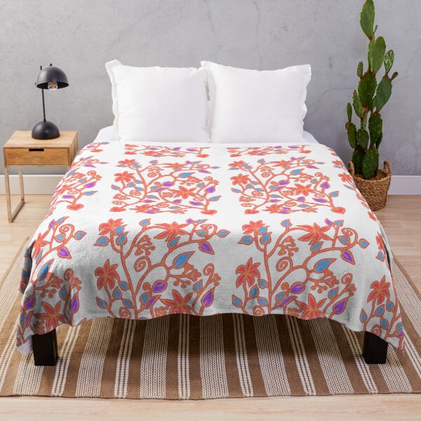 Item preview, Patrón floral en rojo, azul y naranja designed and sold by cuprum.