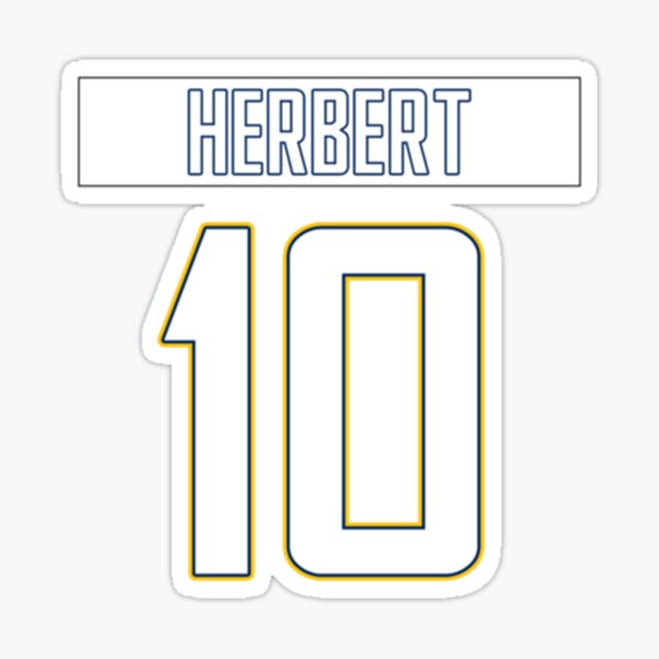 Justin Herbert Home Jersey Sticker for Sale by designsheaven