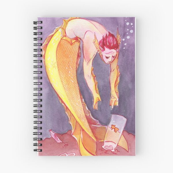 Artikelvorschau, MerMay Goldfisch Merman Retter Aquarell entworfen und verkauft von SimplyKitt.