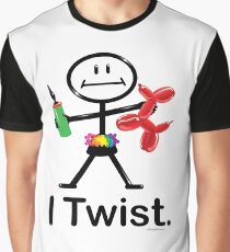 I Twist Balloon Artist Stick Figure Graphic T-Shirt