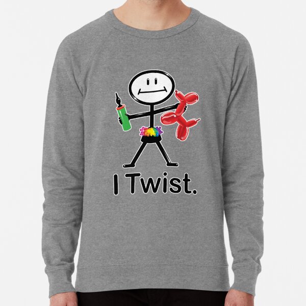 I Twist Balloon Artist Stick Figure Lightweight Sweatshirt