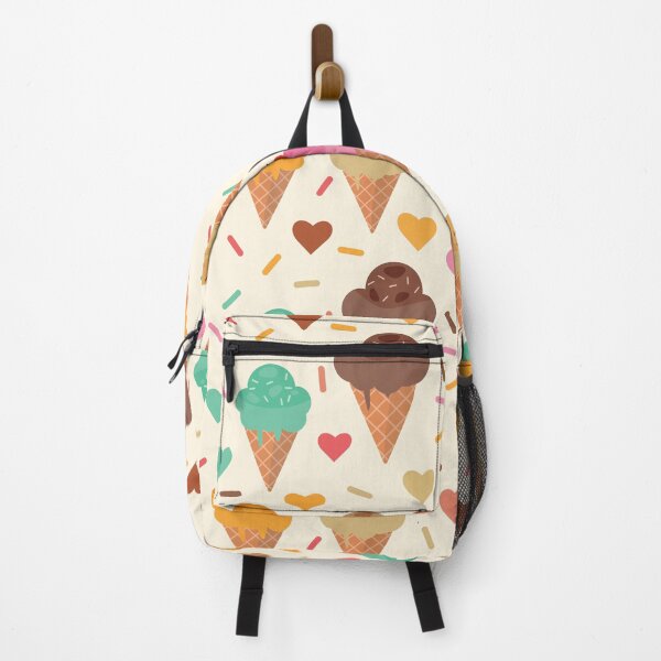 Item preview, Tasty Ice Cream Cones Pattern with hearts and sprinkles designed and sold by Yasminepatterns .
