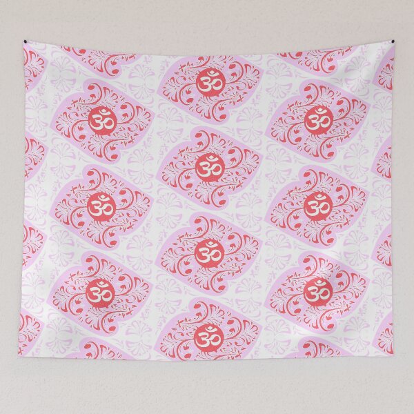 Item preview, Om symbol in floral motif - pink and red designed and sold by ZOXOFO.