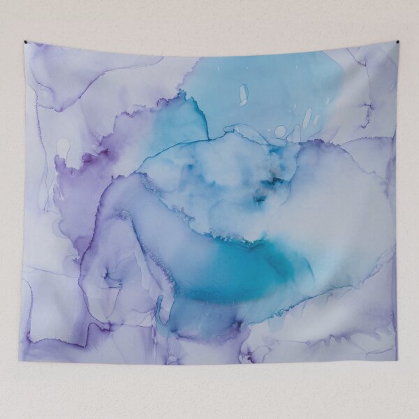 Item preview, Teal and Purple Flowing Abstract Painting designed and sold by InkPaintingArt.