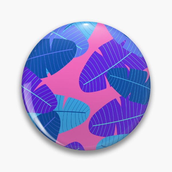 Item preview, Hot pink and blue leaf print designed and sold by DemonicGloom.