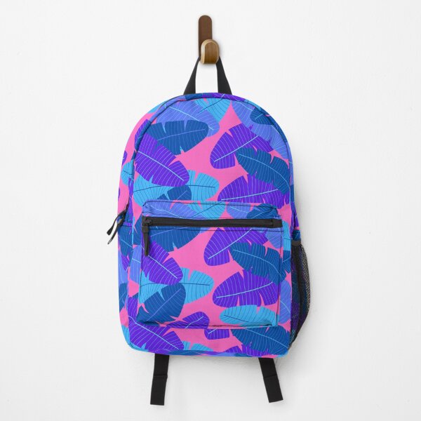 Item preview, Hot pink and blue leaf print designed and sold by DemonicGloom.