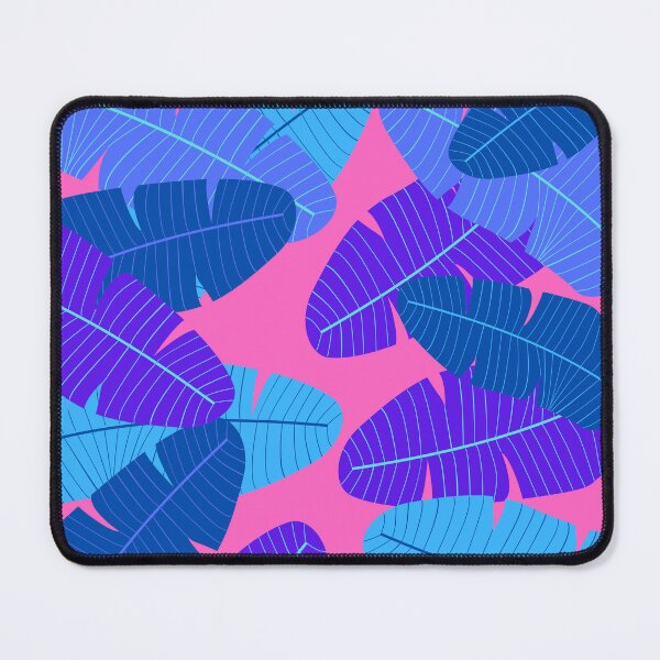 Item preview, Hot pink and blue leaf print designed and sold by DemonicGloom.
