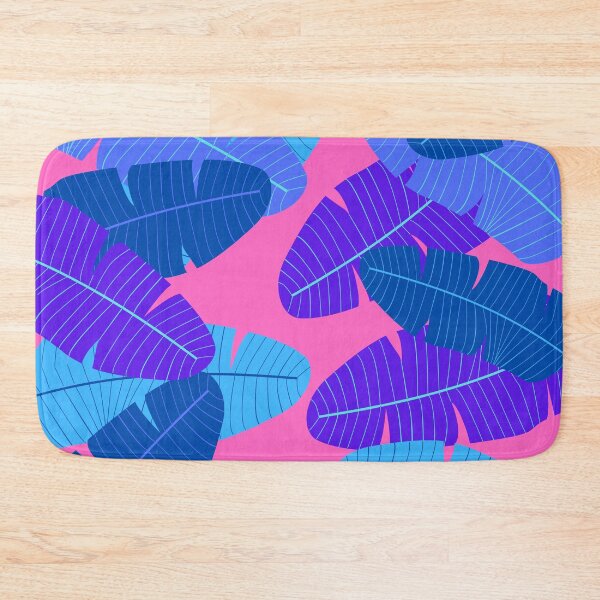 Item preview, Hot pink and blue leaf print designed and sold by DemonicGloom.