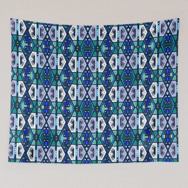 Item preview, African Fashion Fabric - Manjaku Blue -  Mudcloth Wax Ankara designed and sold by Tony Cisse.