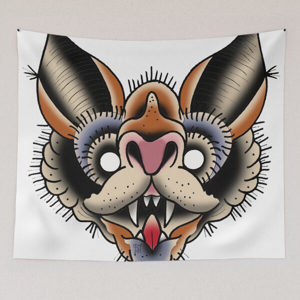 Item preview, Fkj tattoo flash bat designed and sold by franckfkj.