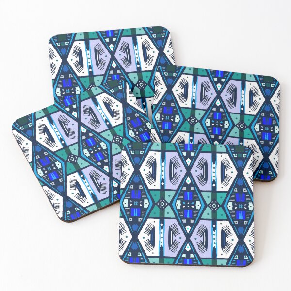 Item preview, African Fashion Fabric - Manjaku Blue -  Mudcloth Wax Ankara designed and sold by Tony Cisse.