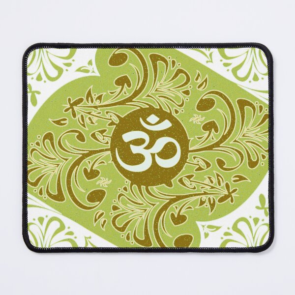 Item preview, Om symbol on floral motif - greens designed and sold by ZOXOFO.