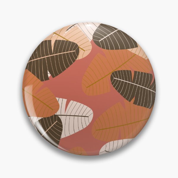 Item preview, Terracotta red and neutral leaf print designed and sold by DemonicGloom.