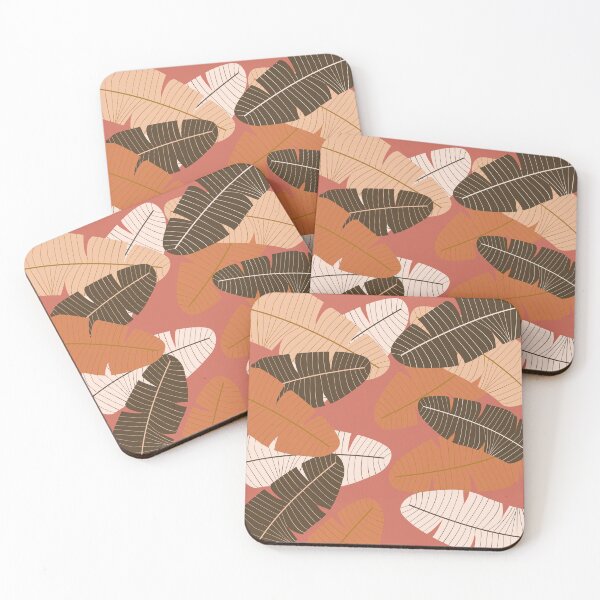 Item preview, Terracotta red and neutral leaf print designed and sold by DemonicGloom.
