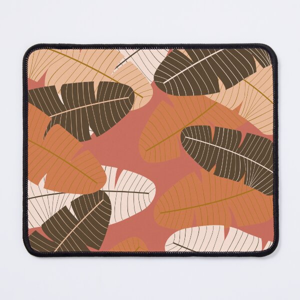 Item preview, Terracotta red and neutral leaf print designed and sold by DemonicGloom.