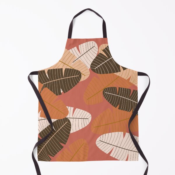 Item preview, Terracotta red and neutral leaf print designed and sold by DemonicGloom.