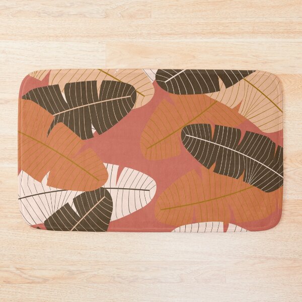Item preview, Terracotta red and neutral leaf print designed and sold by DemonicGloom.