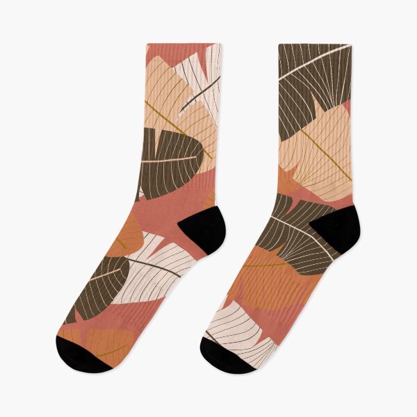 Item preview, Terracotta red and neutral leaf print designed and sold by DemonicGloom.