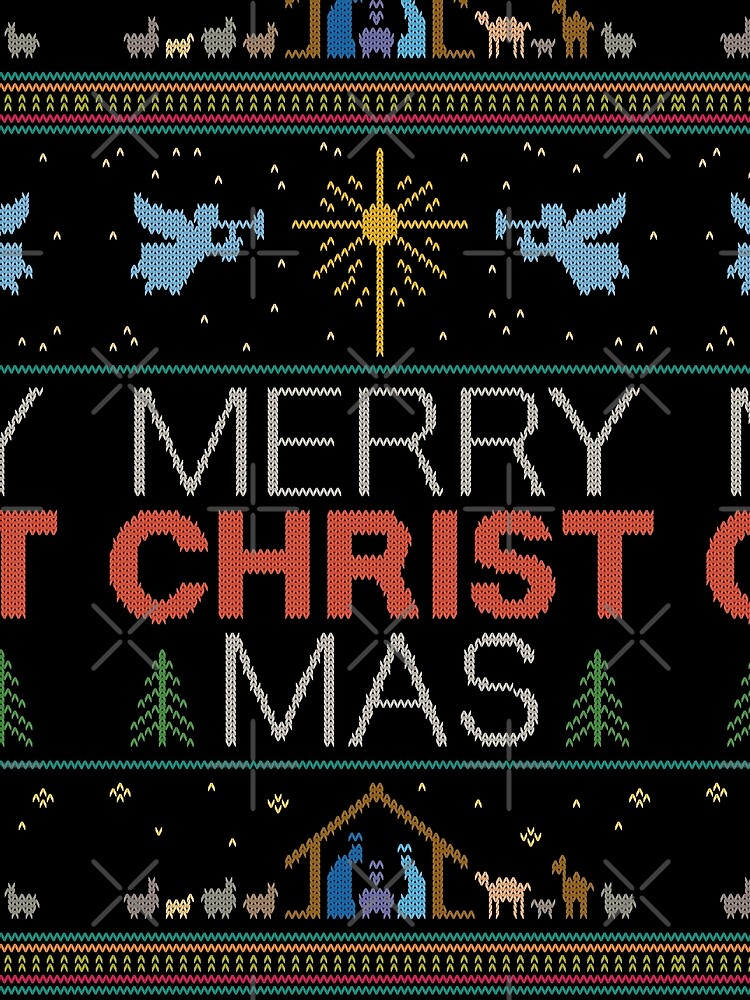 Ugly Christmas Sweater - Knit by Granny - Merry Christ Mas - Religious Christian Colorful by 26-Characters
