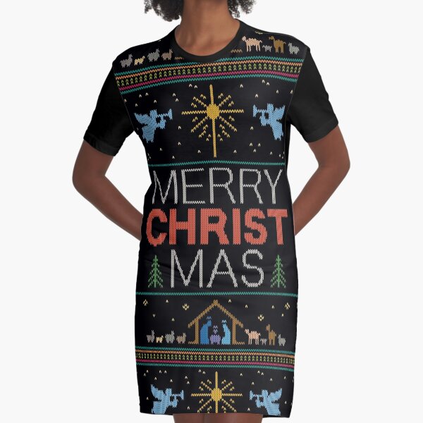 black christmas sweater dress