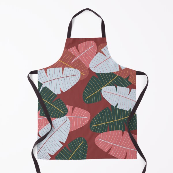 Item preview, Muted burgundy blue pink and black leaf print designed and sold by DemonicGloom.