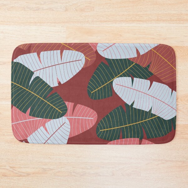 Item preview, Muted burgundy blue pink and black  leaf print designed and sold by DemonicGloom.