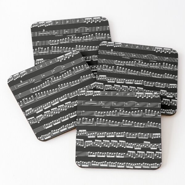 Item preview, music notes - sheet music white on black designed and sold by kobyakov.