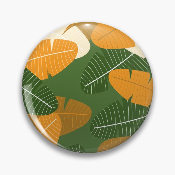 Item preview, Muted Green orange and  neutral leaf print designed and sold by DemonicGloom.