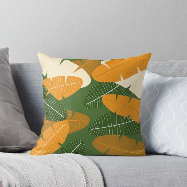Item preview, Muted Green orange and  neutral leaf print designed and sold by DemonicGloom.
