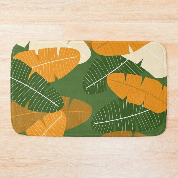 Item preview, Muted Green orange and  neutral leaf print designed and sold by DemonicGloom.