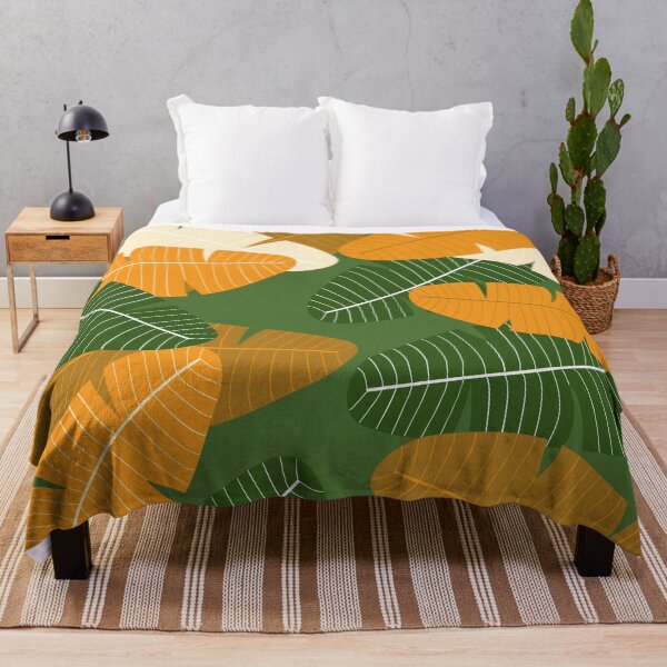 Item preview, Muted Green orange and neutral leaf print designed and sold by DemonicGloom.