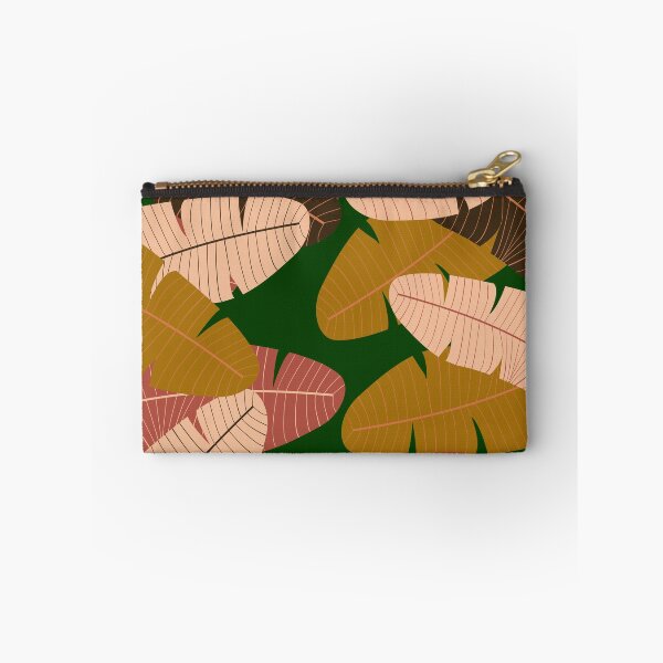 Item preview, Muted dark Green orange and  neutral leaf print designed and sold by DemonicGloom.