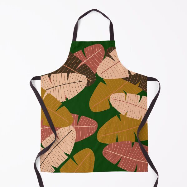 Item preview, Muted dark Green orange and neutral leaf print designed and sold by DemonicGloom.