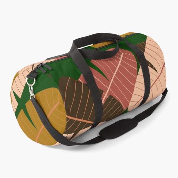 Item preview, Muted dark Green orange and neutral leaf print designed and sold by DemonicGloom.
