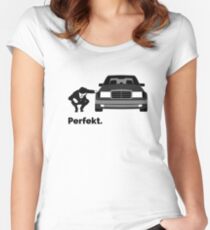 Mercedes Benz E500 W124 Tribute Women's Fitted Scoop T-Shirt