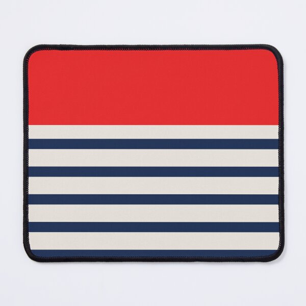 Item preview, Nautical blue stripe pattern with red designed and sold by mixtape80.